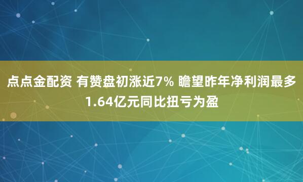 点点金配资 有赞盘初涨近7% 瞻望昨年净利润最多1.64亿元同比扭亏为盈